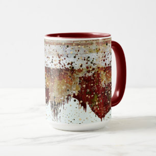 Taza de aspecto de loza con goteo de pintura