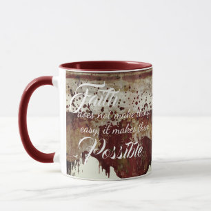 Taza de aspecto de loza con goteo de pintura Faith