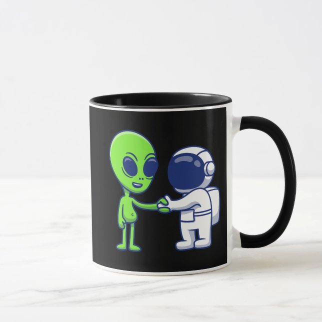Taza de astronauta que conoce a un alienígena (Derecha)