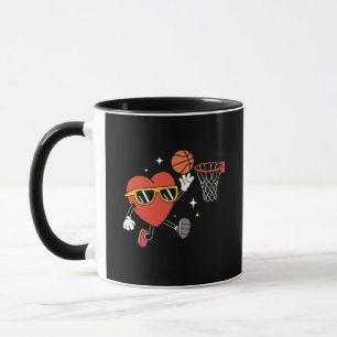 Taza de baloncesto de corazón genial para amantes