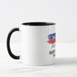 Taza de bandera de acuarela de fase de grupos Hait