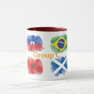 Taza de bandera de acuarela de Haití Brasil Marrue