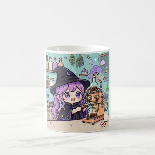 Taza de Barista Bruja Kawaii - Amantes del Café de