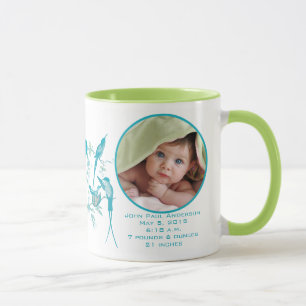Taza de bebé con foto del bebé Estadísticas de nac