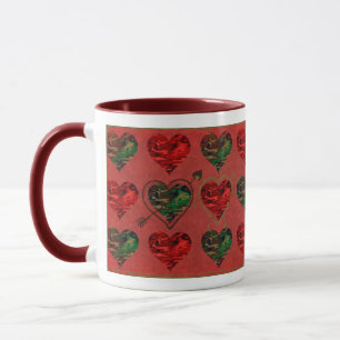 Taza de bebida Camuflaje Militar de Corazones de S