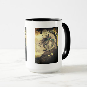 Taza de bebida de bruja de Halloween vintage