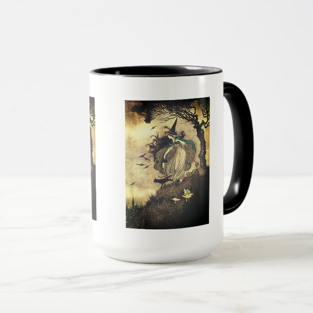 Taza de bebida de bruja de Halloween vintage (Anverso derecho)