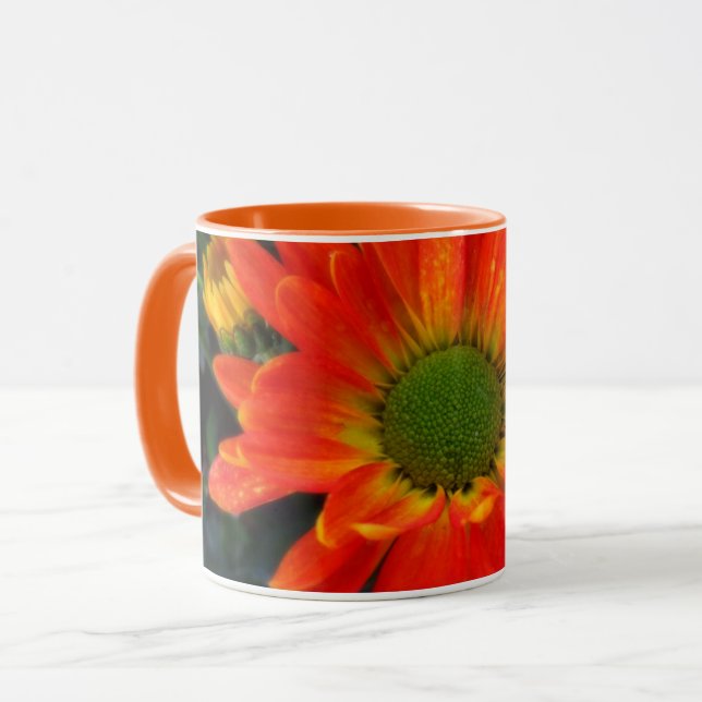 Taza de bebida de flor de otoño naranja (Anverso izquierdo)