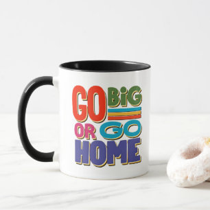 Taza De Bloque De Color Retro - Ve Grande O Vete A