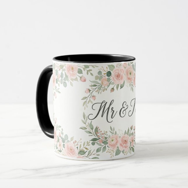 Taza de boda botánica de oro para siempre | Luxu (Anverso izquierdo)