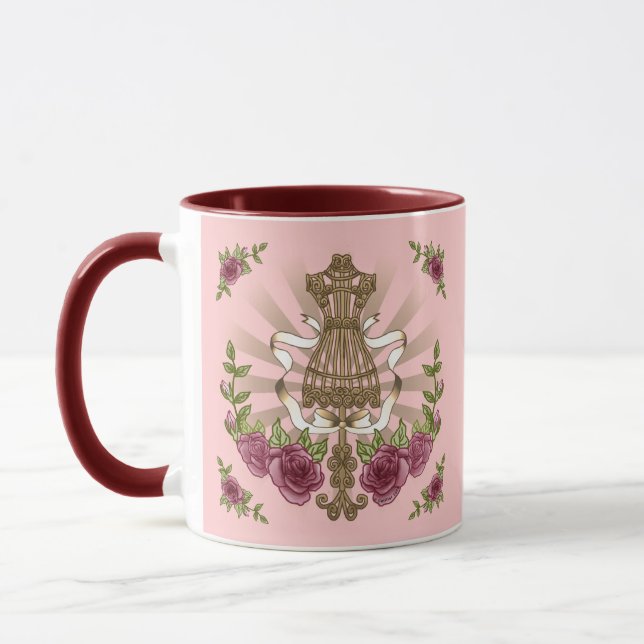 Taza de boda personalizada Mannequin Roses (Izquierda)