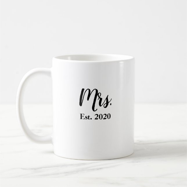 Taza de boda Sra Novia Establecida 2020 (Izquierda)