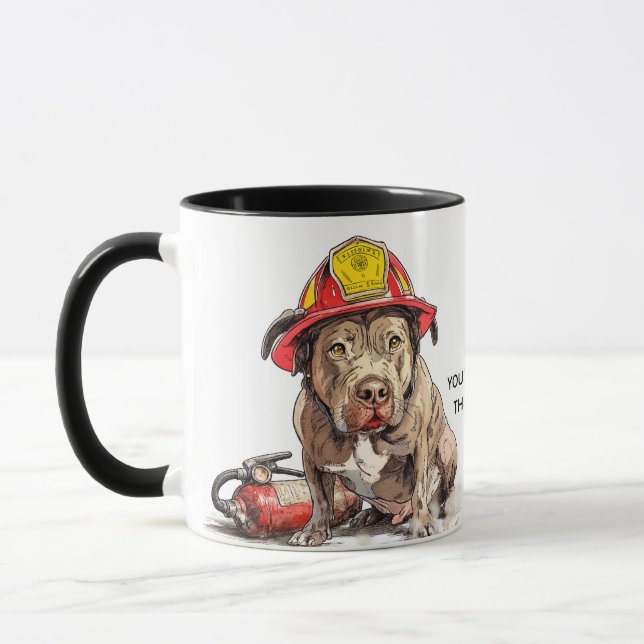 Taza de bombero grosera Perro Peligro de incendio  (Izquierda)