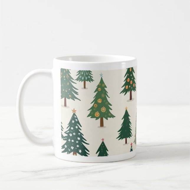 taza de bonito con una foto de un árbol de Navidad (Izquierda)