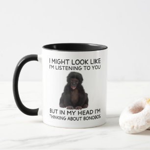 Taza de Bonobo Mono Pensativo Divertido