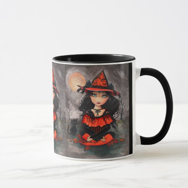 Taza de bruja de Halloween gato por Molly Harrison (Derecha)