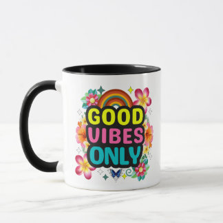 Taza de Buenas Vibraciones - Taza de café colorida