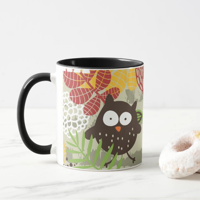 Taza de búho caprichoso (Con donut)