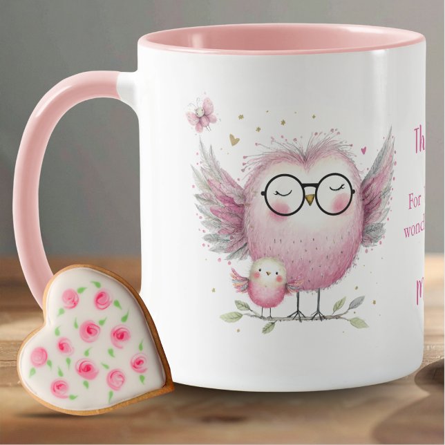 Taza de búho gracias maestro (Subido por el creador)