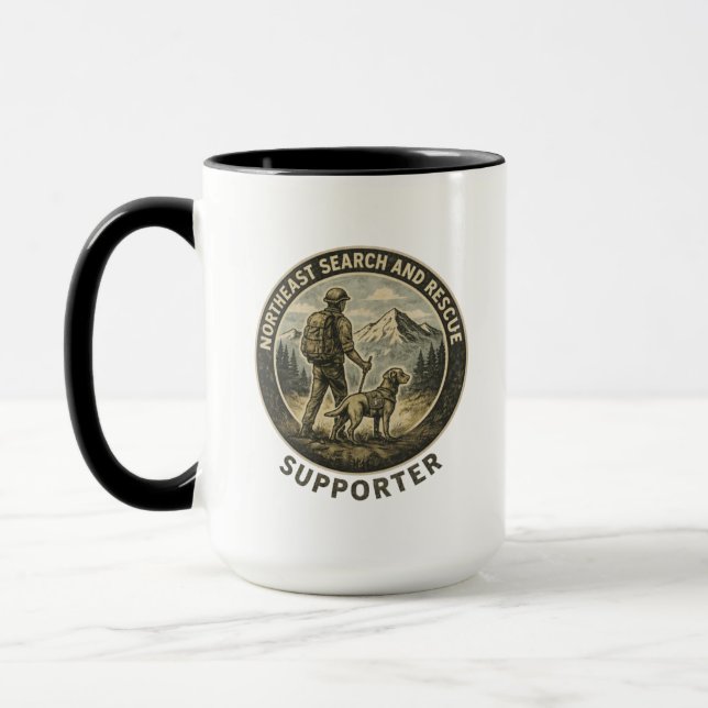 Taza de búsqueda y rescate para excursionista y la (Izquierda)