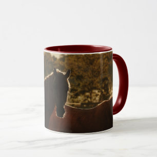 Taza de caballo de granja rústica
