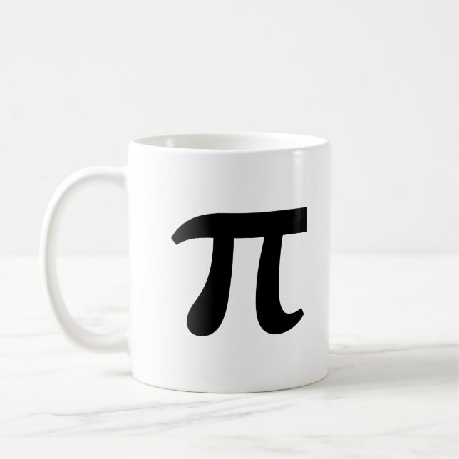 Taza De Café π Pi Escritura Negra (Izquierda)