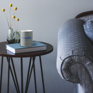 Taza De Café С usar azul color de agua azul nombre de patrón gr