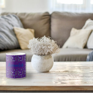 Taza De Café С usar azul color de agua azul nombre púrpura