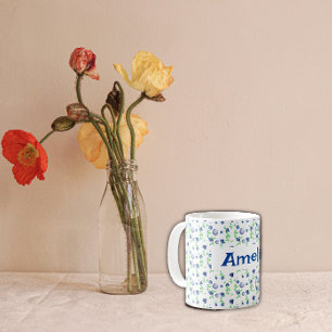 Taza De Café С usar el nombre del patrón de color de arándano a