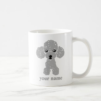 TAZA DE CAFÉ かわいいトイプードル(グレー)名入れ