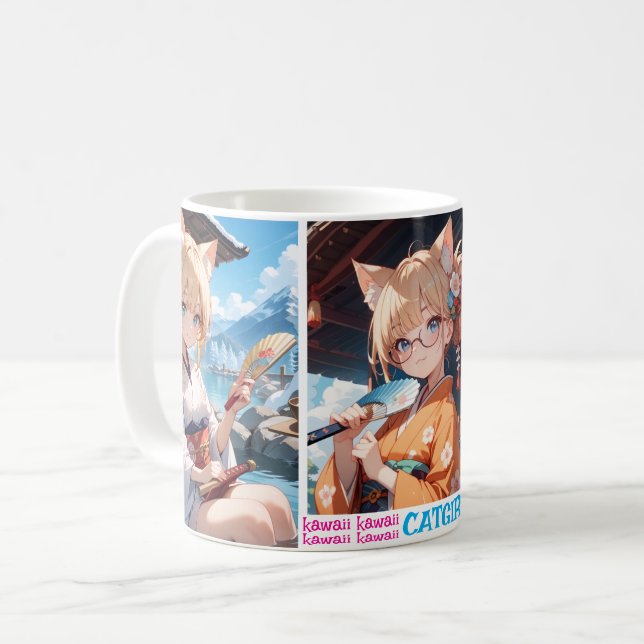 TAZA DE CAFÉ かわいい猫耳娘のカップ (Anverso izquierdo)