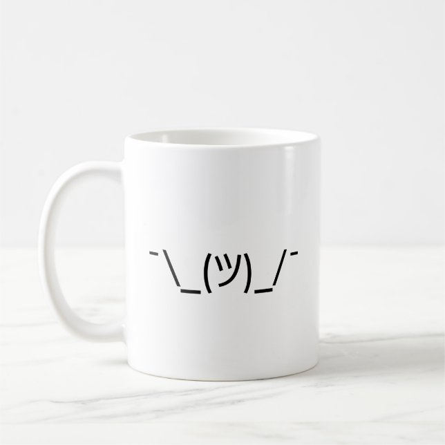 Taza De Café ¯\_(ツ)_/ Ø emoji de encogimiento del hombrecillo  (Izquierda)