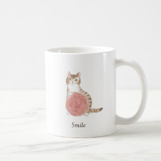 Taza De Café 文字　カスタマイズ　猫と毛糸玉　著者：Shiori K.