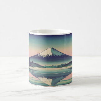 TAZA DE CAFÉ 日本の朝焼けの富士山と河口湖の風景が楽しめるアートマグカップ