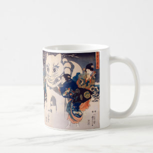 Taza De Café 猫 の 雪 だ る ま,国 Gran Gato Snowman, Kuniyoshi, Ukiyo-