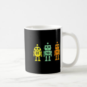 Taza De Café 01 10 11 robot divertido código binario robots 01 