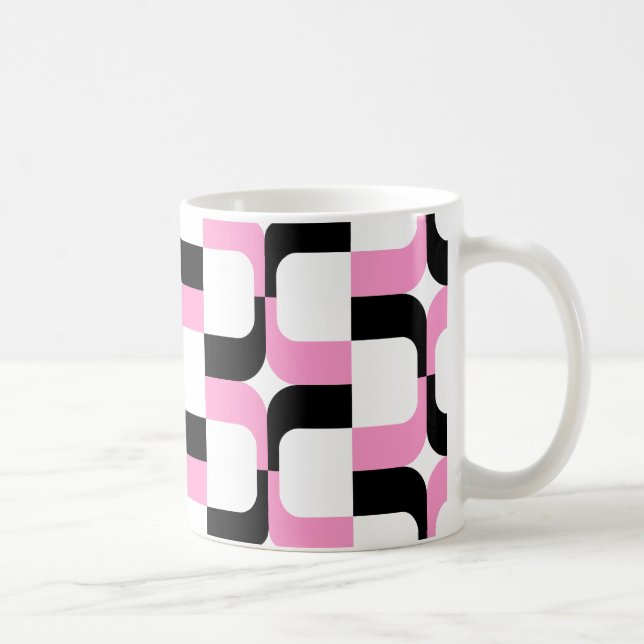 Taza De Café 020614 - Negro y rosa en blanco (Derecha)