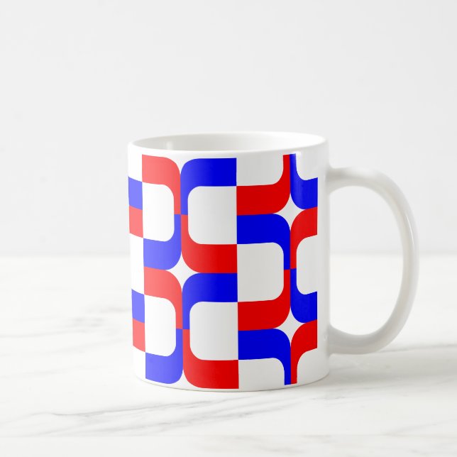 Taza De Café 020614 - Rojo y azul sobre blanco (Derecha)