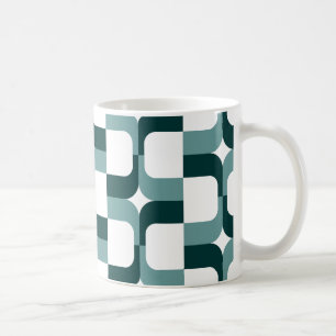 Taza De Café 020614 - Verde verde oceánico y verde oscuro en bl
