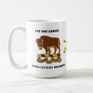 Taza De Café 1º Escuadrón, 10ª Cavalry Insignia y sabers VSM