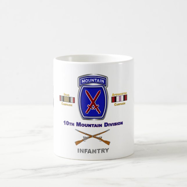 Taza De Café 10ª División de Montaña Iraq & Afghanistan Veteran (Centro)