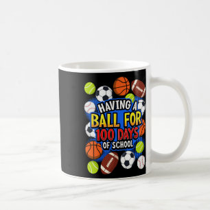 Taza De Café 100.º día de escuela baloncesto fútbol soccer niño