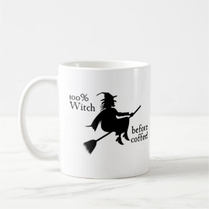 Taza De Café 100% Bruja antes del café Halloween
