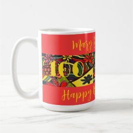 Taza De Café 100 cumpleaños alegre floral