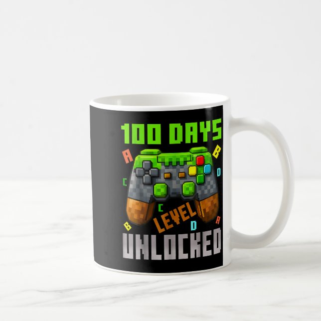Taza De Café 100 Days Level Unlocked Gaming 100 Days Of School  (Derecha)