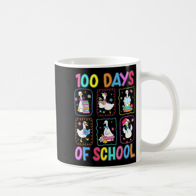 Taza De Café 100 Days Of School 100th Day Funny Goose Boys Girl (Derecha)