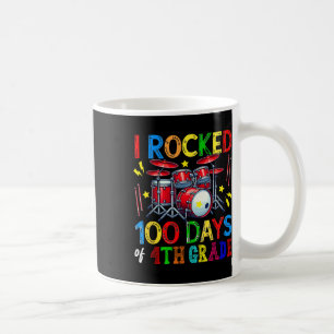 Taza De Café 100° Día de 4º Grado 100 Días Escolar Tambor Lover