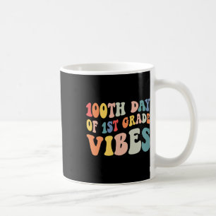 Taza De Café 100° Día de los Vibes de Primer Grado Maestro Retr