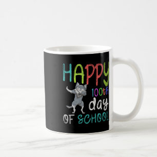 Taza De Café 100° Día Del Colegio Dabbing Wolf 100 Días De Cole