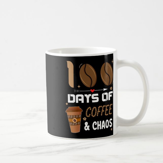 Taza De Café 100° Día Del Profesor Escolar 100 Días De Café Y (Derecha)